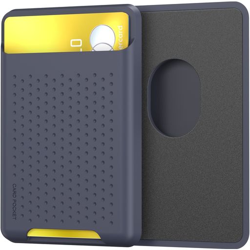 Mobigear Pocket - Porte Cartes en en Silicone - 2 Cartes - Compatible MagSafe - Bleu
