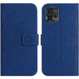 Mobigear Sunflower Housse Motorola Moto G72 Etui Porte-Monnaie - Dark Blue