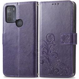 Mobigear Clover Housse Motorola Moto G50 Etui Porte-Monnaie - Violet