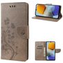 Mobigear Flowers Housse Samsung Galaxy M23 Etui Porte-Monnaie - Gris