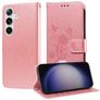 Mobigear Flowers Housse Samsung Galaxy S25 Plus Etui Porte-Monnaie - Rose doré