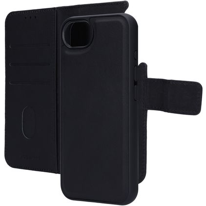 Mobiparts Housse iPhone 17e Etui avec Coque Détachable en Cuir Véritable Porte-Monnaie - Noir