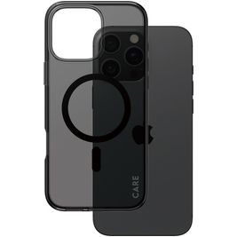 CARE by PanzerGlass Flagship Coque iPhone 16 Pro Max MagSafe Coque arrière Rigide - Transparent / Noir