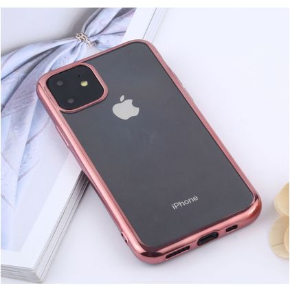 Mobigear Royal Coque iPhone 11 Pro Coque arrière en TPU Souple - Transparent / Rose doré