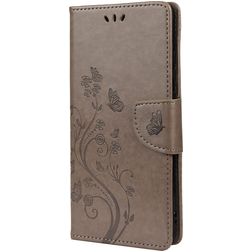 Mobigear Flowers Housse Xiaomi Redmi Note 10 5G Etui Porte-Monnaie - Gris