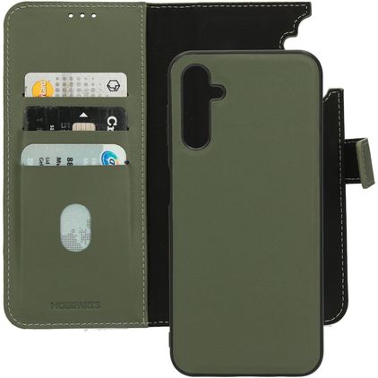 Mobiparts Housse Samsung Galaxy A14 Etui avec Coque Détachable en Cuir Véritable Porte-Monnaie - Vert