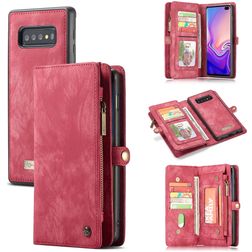 CaseMe 008 Samsung Galaxy S10 Coque Étui 2en1 avec coque amovible Portefeuille - Rouge