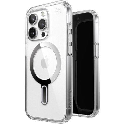 Speck Presidio Clear Transparent iPhone 15 Pro MagSafe Plastique rigide Coque arrière - ClickLock