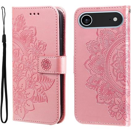 Mobigear Flowers iPhone Air Étui Portefeuille - Rose doré