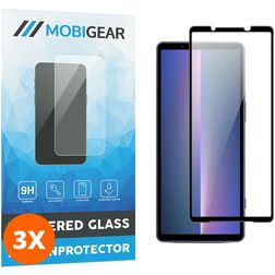Mobigear Premium Sony Xperia 5 V Verre trempé Protection d'écran - Compatible Coque - Noir (Lot de 3)