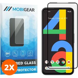 Mobigear Premium Google Pixel 4a Verre trempé Protection d'écran - Compatible Coque - Noir (Lot de 2)