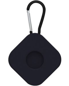 Mobigear Square Key Coque Apple AirTag Porte-clés en Silicone Souple - Noir