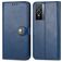 Mobigear Snap Button Housse Vivo Y76 Etui Porte-Monnaie - Bleu