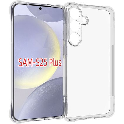 Mobigear Cushion Coque Transparente Samsung Galaxy S25 Plus Coque arrière en TPU Souple - Transparent