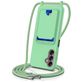 Mobigear Lanyard Card Samsung Galaxy A16 Coque avec cordon en Silicone et Porte-Cartes - Vert