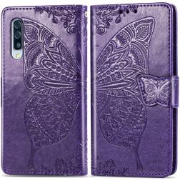 Mobigear Butterfly Housse Samsung Galaxy A70 Etui Porte-Monnaie - Violet