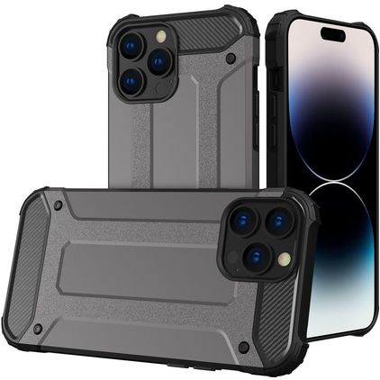 Mobigear Outdoor Coque iPhone 14 Pro Max Coque arrière Rigide Anti-Chocs - Gris