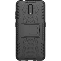 Mobigear Tire Coque Nokia 2.3 Coque arrière Rigide Anti-Chocs avec Support Amovible - Noir