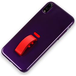 Mobigear Rubber Ring Coque iPhone XS Max Coque arrière Rigide avec Anneau-Support - Violet