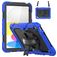 Mobigear SureGrip Xtreme Coque iPad 11 (2025) Coque arrière en Plastique rigide,Silicone + Bandoulière + Support Amovible - Noir / Bleu