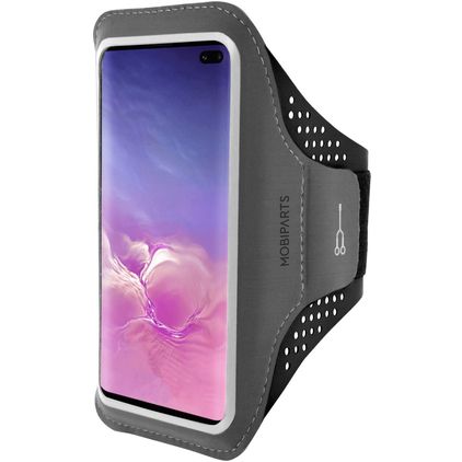 Mobiparts Comfort Fit Brassard Téléphone Samsung Galaxy S10 Plus Brassard Coque de Sport en Neoprène - Noir