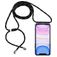 Mobigear Lanyard iPhone 11 TPU souple Coque avec cordon - Transparent / Noir