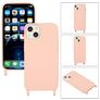 Mobigear Lanyard iPhone 14 Coque avec cordon en Silicone - Rose