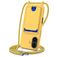 Mobigear Lanyard Card iPhone 17 Coque avec cordon en Silicone et Porte-Cartes - Jaune