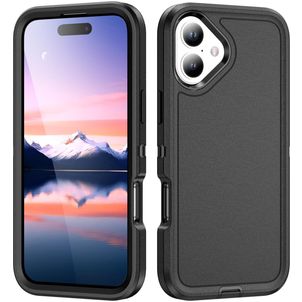 Mobigear Rugged Coque iPhone 17 Coque arrière Rigide Anti-Chocs - Noir