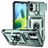 Mobigear Armor Ring Cam Slide Xiaomi Redmi A1 4G Plastique rigide Coque arrière Antichoc avec bague de maintien et cache caméra coulissant - Vert