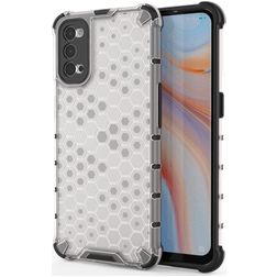 Mobigear Honeycomb Coque OPPO Reno 4 Coque arrière Rigide Anti-Chocs - Blanc
