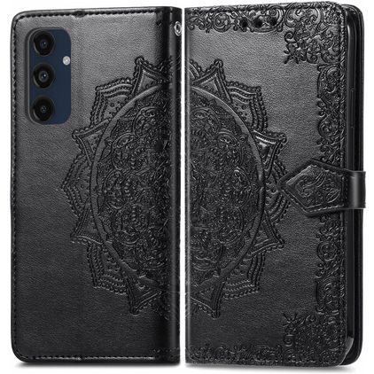 Mobigear Mandala Housse Samsung Galaxy A16 Etui Porte-Monnaie - Noir