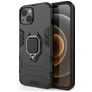 Mobigear Armor Ring Coque iPhone 13 Coque arrière Rigide Anti-Chocs avec Anneau-Support - Noir