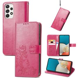 Mobigear Clover Housse Samsung Galaxy A73 Etui Porte-Monnaie - Magenta