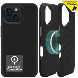 My Style Magsafe Tough Coque iPhone 15 MagSafe Coque arrière Rigide Anti-Chocs - Noir