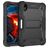 Mobigear ShieldStand Coque iPad Mini 7 (2024) Coque arrière en Plastique rigide,Silicone + Porte-crayon + Support Amovible - Noir