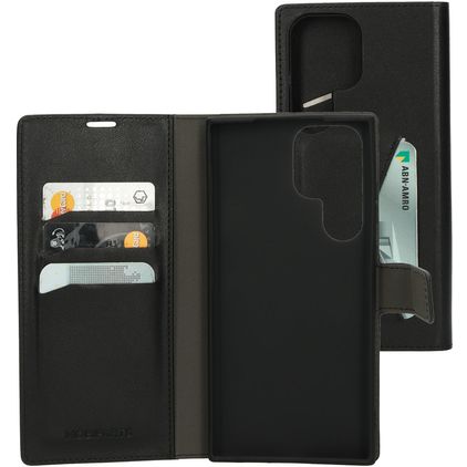 Mobiparts Classic Wallet Housse Samsung Galaxy S23 Ultra Etui Porte-Monnaie - Noir
