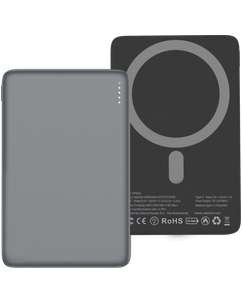 Valenta Ultra Slim Batterie externe Simple USB-C 5000 mAh 15W - Compatible MagSafe - Gris