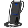 Mobigear Lanyard Card Samsung Galaxy A57 Coque avec cordon en Silicone et Porte-Cartes - Noir