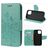 Mobigear Flowers Housse iPhone 12 Mini Etui Porte-Monnaie - Turquoise
