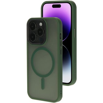 Mobiparts Hardcover Coque iPhone 14 Pro MagSafe Coque arrière Rigide - Satin Green