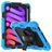 Mobigear SureGrip Xtreme Coque iPad Mini 7 (2024) Coque arrière en Plastique rigide,Silicone + Porte-crayon + Bandoulière + Support Amovible - Noir / Bleu