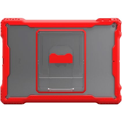 MAXCases Shield Extreme-X Coque iPad 7 (2019) Coque Arrière Rigide Antichoc + Support Amovible - Transparent / Rouge