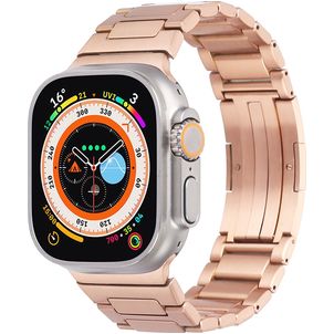 Mobigear Berlin Bracelet Acier Apple Watch Fermeture boucle déployante - 49/46/45/44 mm - Rose doré