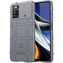 Mobigear Rugged Shield Coque POCO X4 Pro 5G Coque arrière en TPU Souple Anti-Chocs - Gris