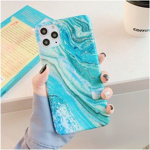 Mobigear Marble Coque iPhone 12 Pro Max Coque arrière en TPU Souple - Vert