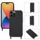 Mobigear Lanyard iPhone 14 Pro Max Coque avec cordon en Silicone - Noir