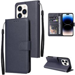 Mobigear Wallet Housse iPhone 14 Pro Etui Porte-Monnaie - Bleu Marin