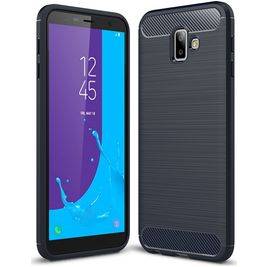 Mobigear Brushed Slim Coque Samsung Galaxy J6 Plus Coque arrière en TPU Souple - Bleu Marin