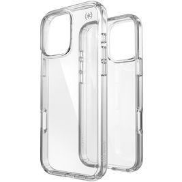 Speck Presidio Perfect Clear Coque Transparente iPhone 16 Pro Max Coque arrière Rigide Anti-Chocs - Transparent